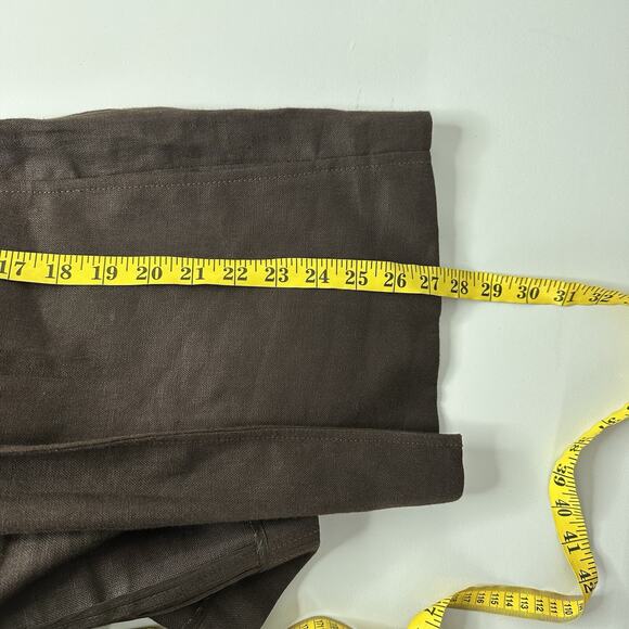 Talbots Jacket Womens 3X Brown Irish Linen Flowy Minimalist Lagenlook Boxy - Picture 8 of 9